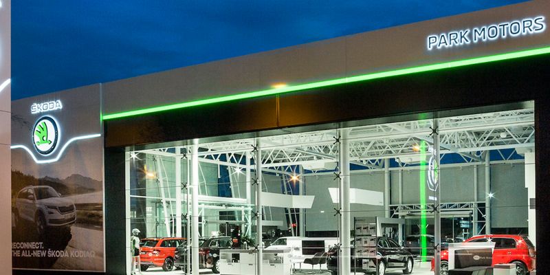 Skoda Park Motors forecourt