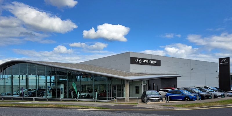 Bright Hyundai forecourt