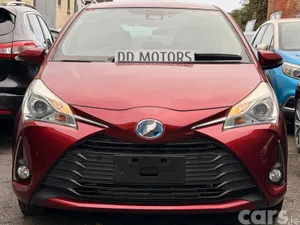 Toyota Vitz Hatchback, Petrol Hybrid, 2018, Red