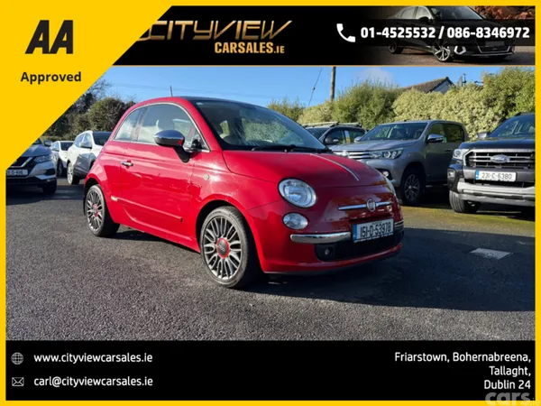 Fiat 500 Hatchback, Petrol, 2015, Red