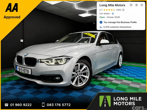 BMW 3-Series Saloon, Petrol Plug-in Hybrid, 2019, Grey