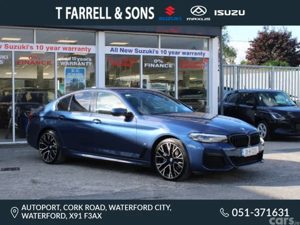 BMW 5-Series Saloon, Petrol Plug-in Hybrid, 2021, Blue