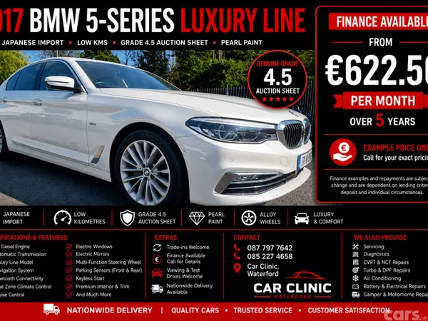 BMW 5-Series Saloon, Diesel, 2017, White