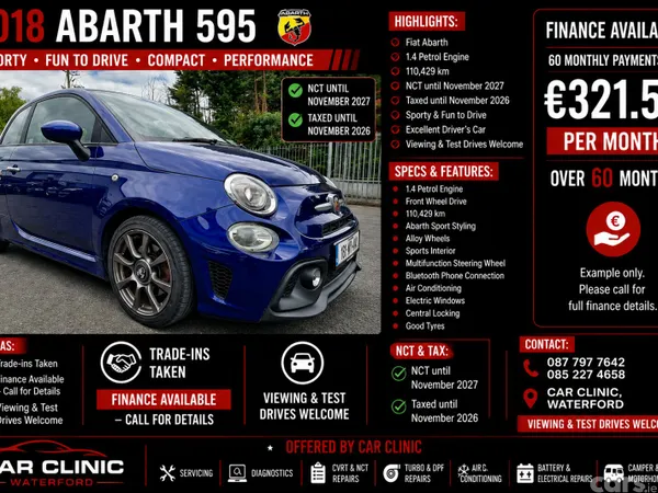 Abarth 595 Hatchback, Petrol, 2018, Blue