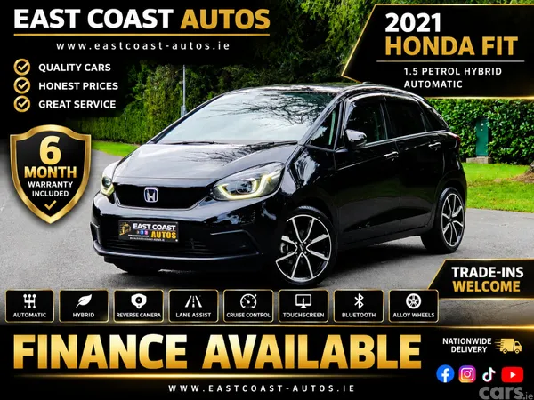 Honda Fit Hatchback, Petrol Hybrid, 2021, Black