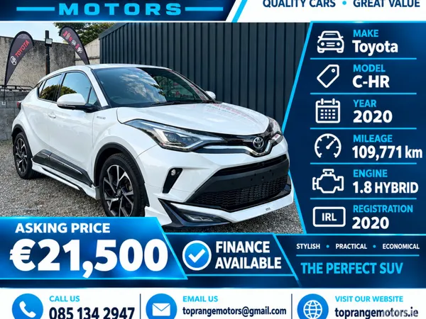 Toyota C-HR SUV, Petrol Hybrid, 2020, White