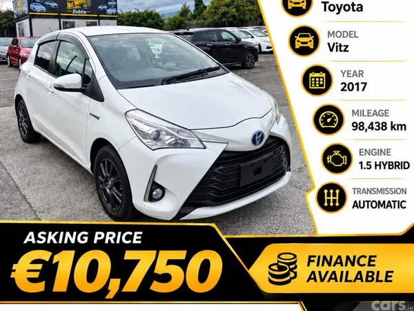 Toyota Vitz Hatchback, Petrol Hybrid, 2017, White