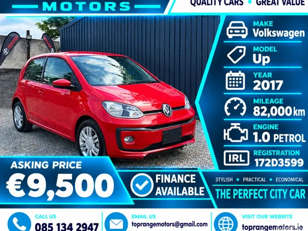 Volkswagen up! Hatchback, Petrol, 2017, Red