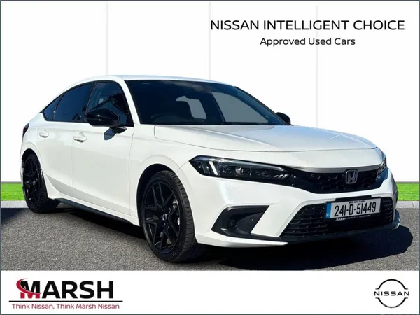 Honda Civic Hatchback, Petrol Hybrid, 2024, White