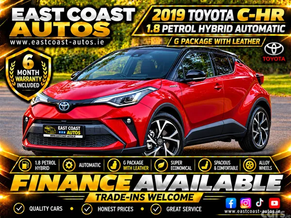 Toyota C-HR SUV, Petrol Hybrid, 2019, Red