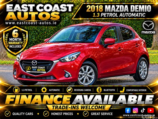 Mazda Demio Hatchback, Petrol, 2018, Red