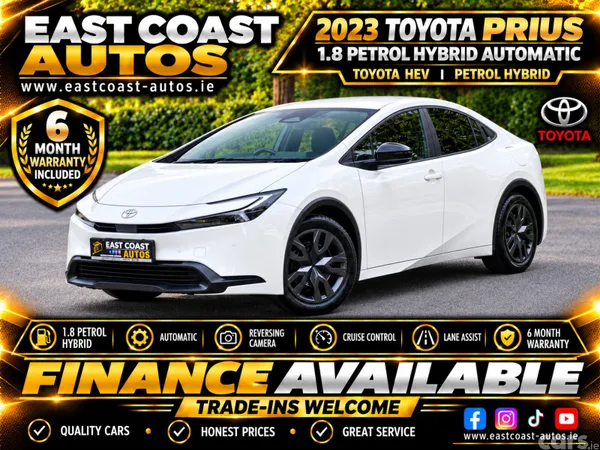 Toyota Prius Saloon, Petrol Hybrid, 2023, White