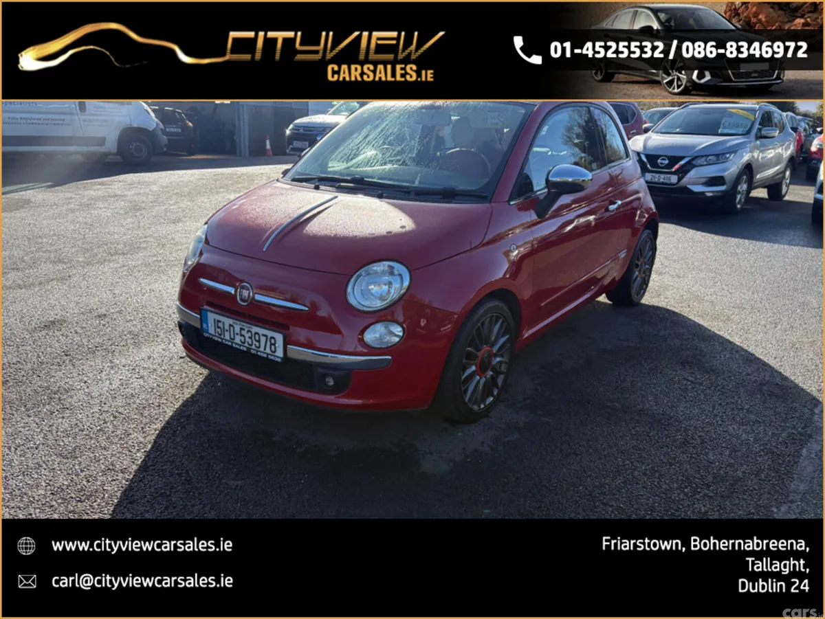 Fiat 500 Hatchback, Petrol, 2015, Red