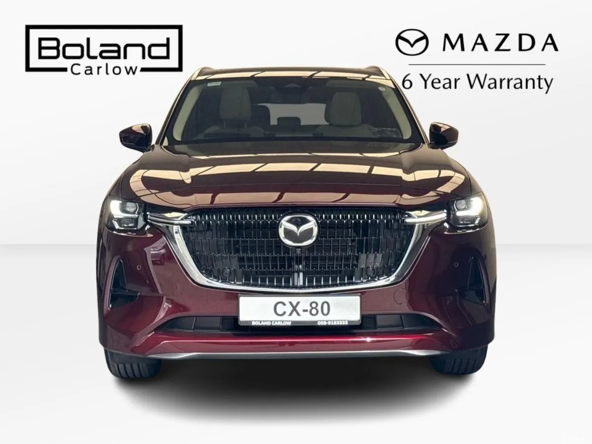 Mazda CX-80 SUV, Petrol Plug-in Hybrid, 2026, Red