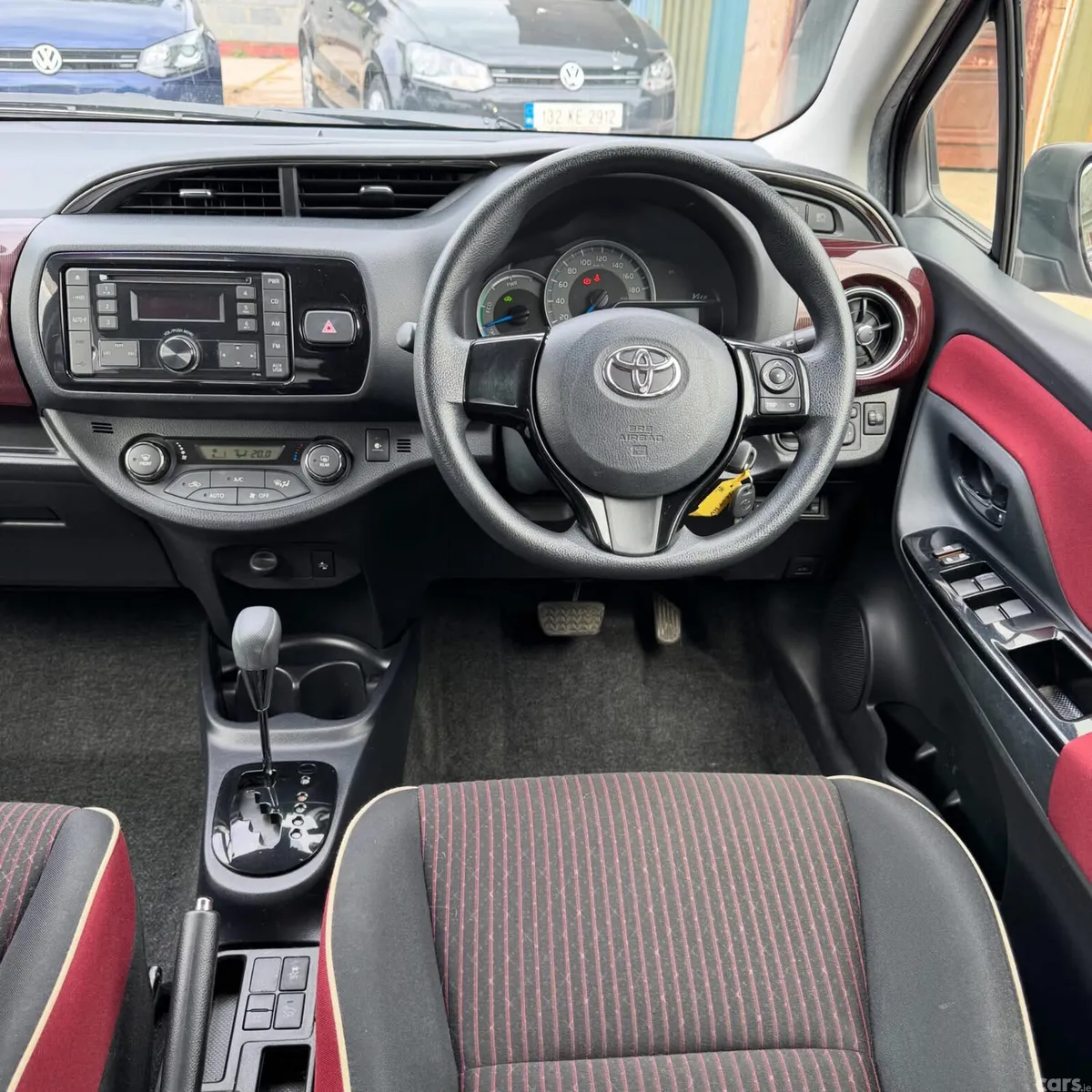 Toyota Vitz Hatchback, Petrol Hybrid, 2018, Red
