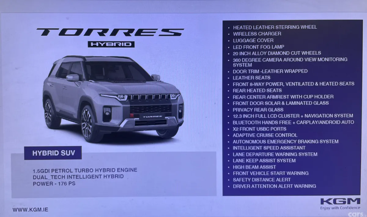 SsangYong Torres Hatchback, Petrol Hybrid, 2026, White