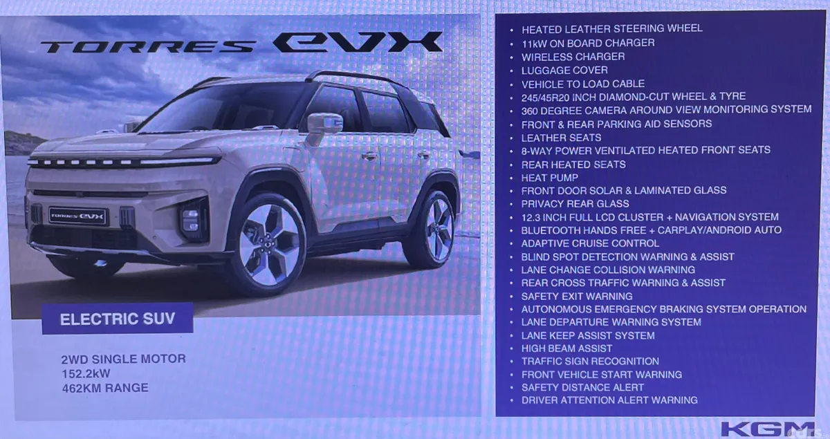 SsangYong Torres SUV, Electric, 2026, Blue