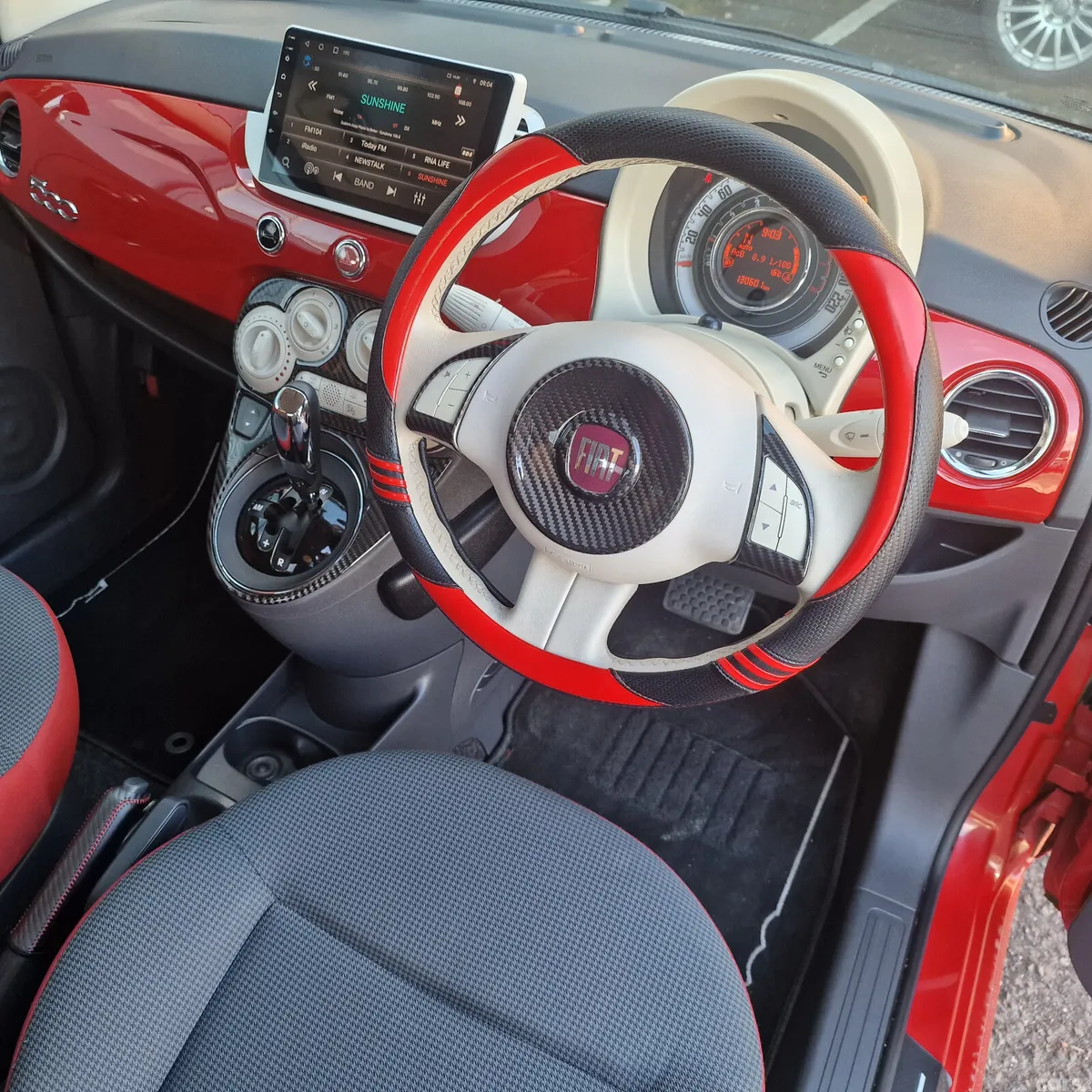 Fiat 500 Hatchback, Petrol, 2015, Red