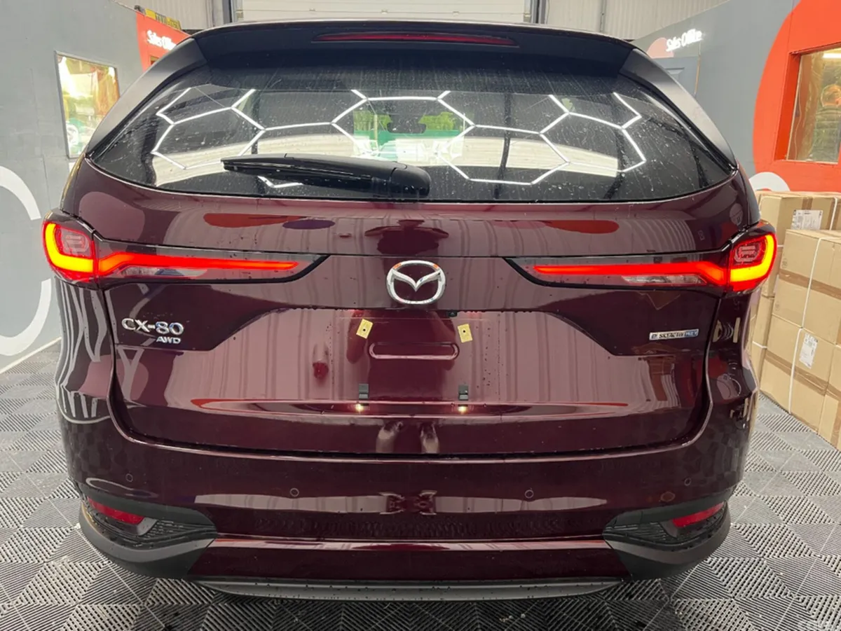 Mazda CX-80 SUV, Petrol Plug-in Hybrid, 2024, Red