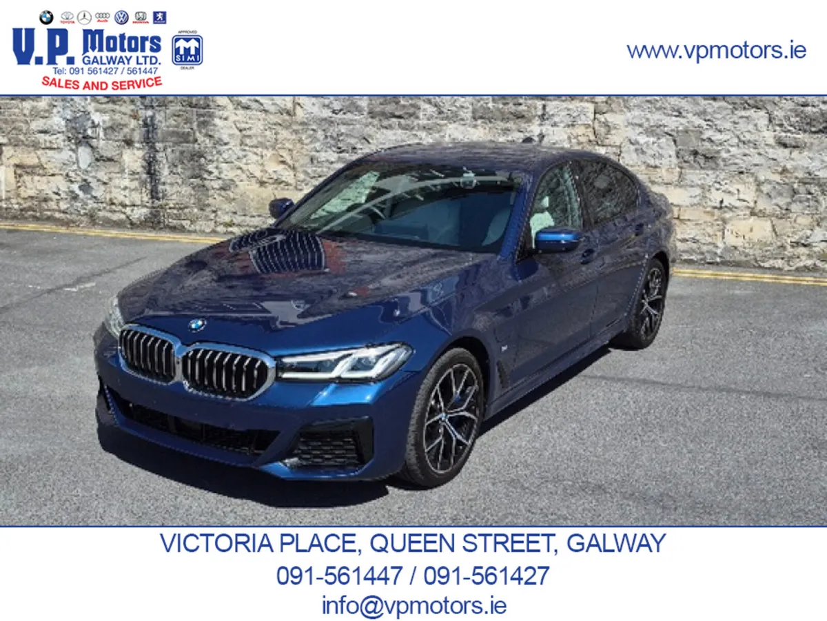 BMW 5-Series Saloon, Petrol Plug-in Hybrid, 2020, Blue