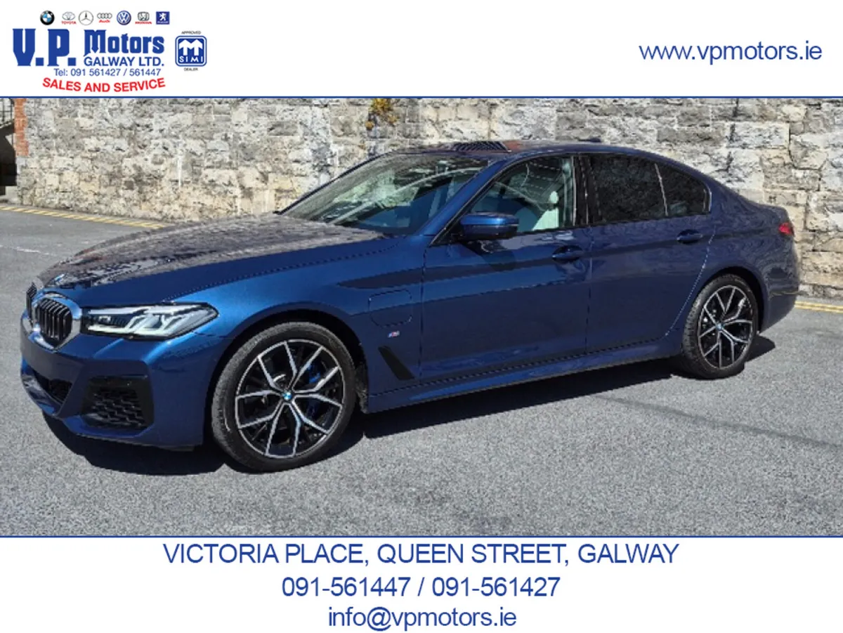 BMW 5-Series Saloon, Petrol Plug-in Hybrid, 2020, Blue