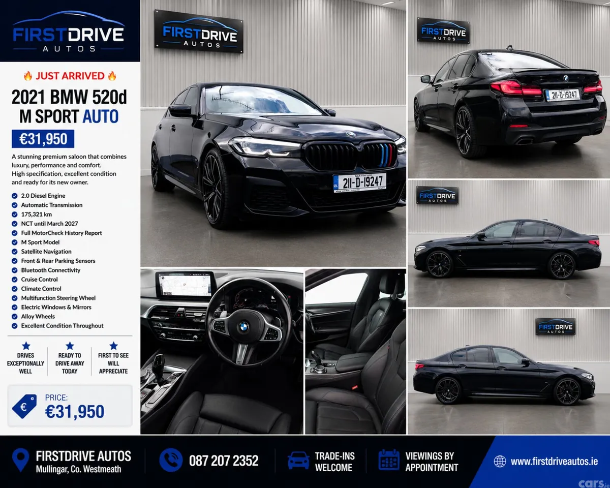 BMW 5-Series Saloon, Diesel, 2021, Black