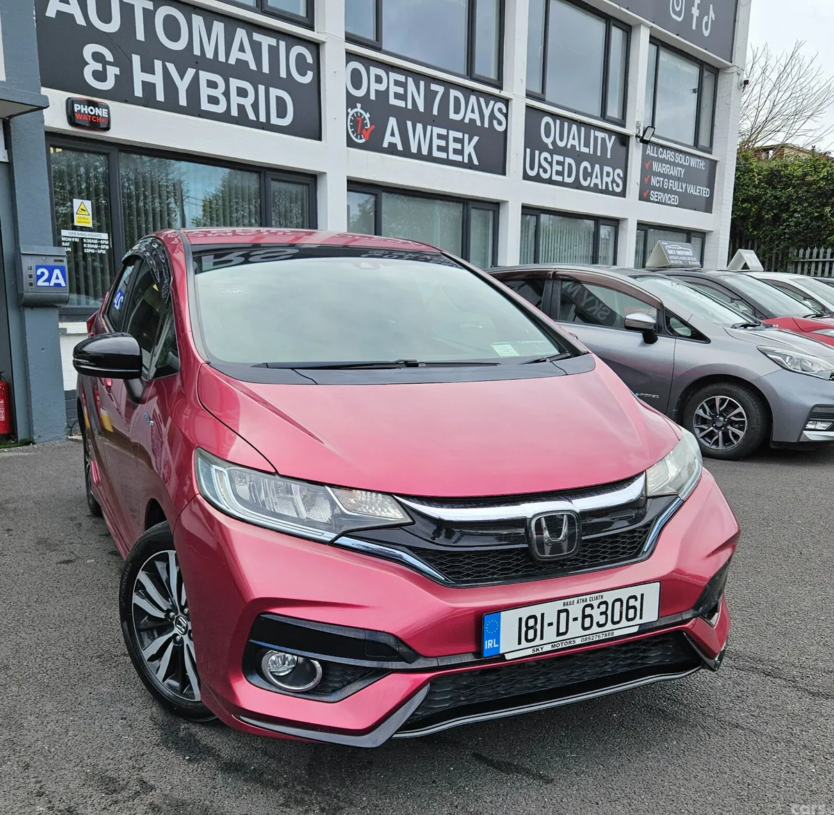Honda Fit Hatchback, Petrol Hybrid, 2018, Red