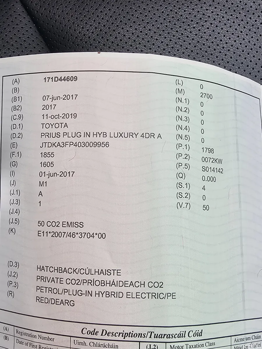 Toyota Prius Hatchback, Petrol Plug-in Hybrid, 2017, Red