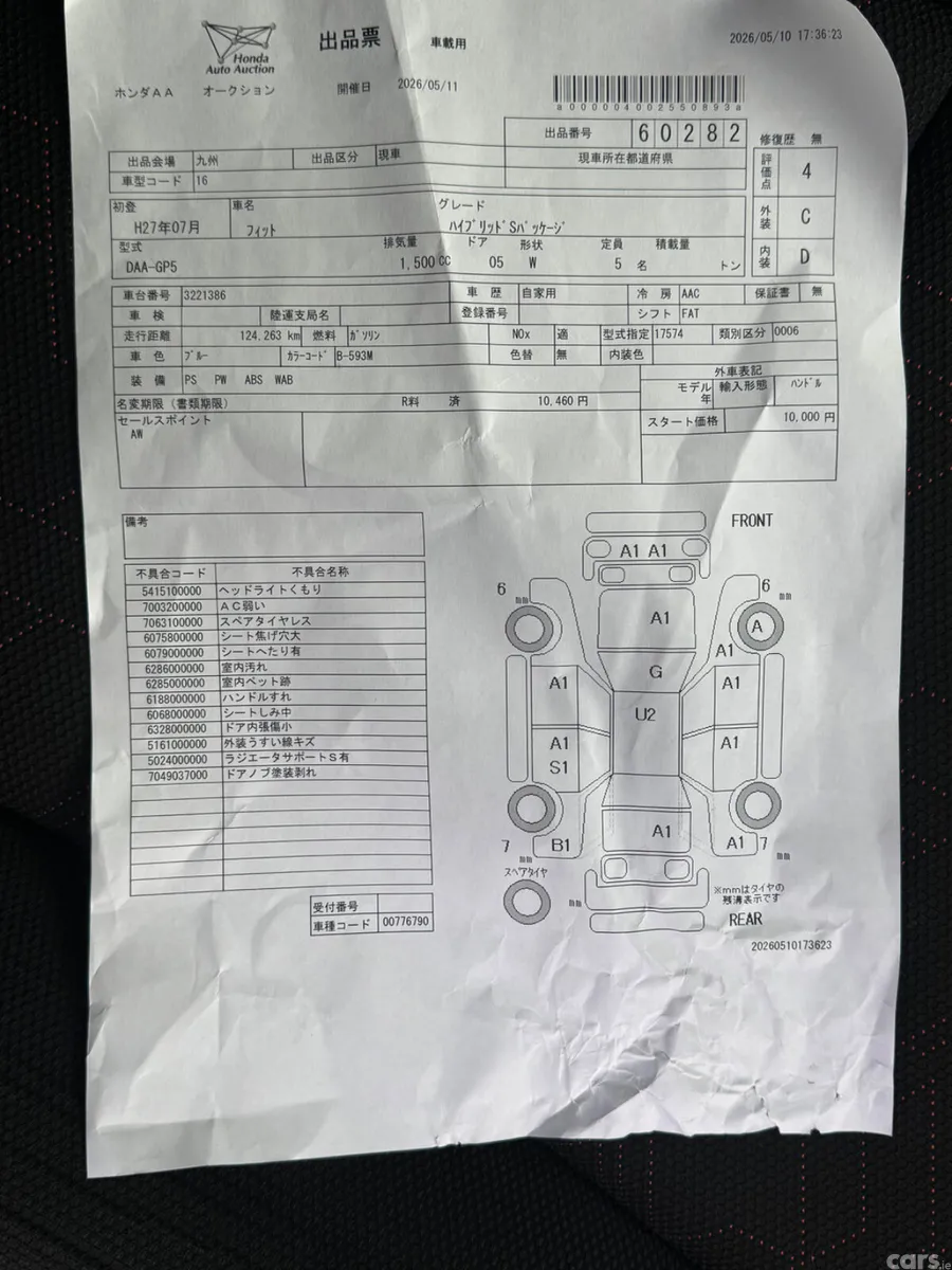 Honda Fit Hatchback, Petrol Hybrid, 2015, Blue