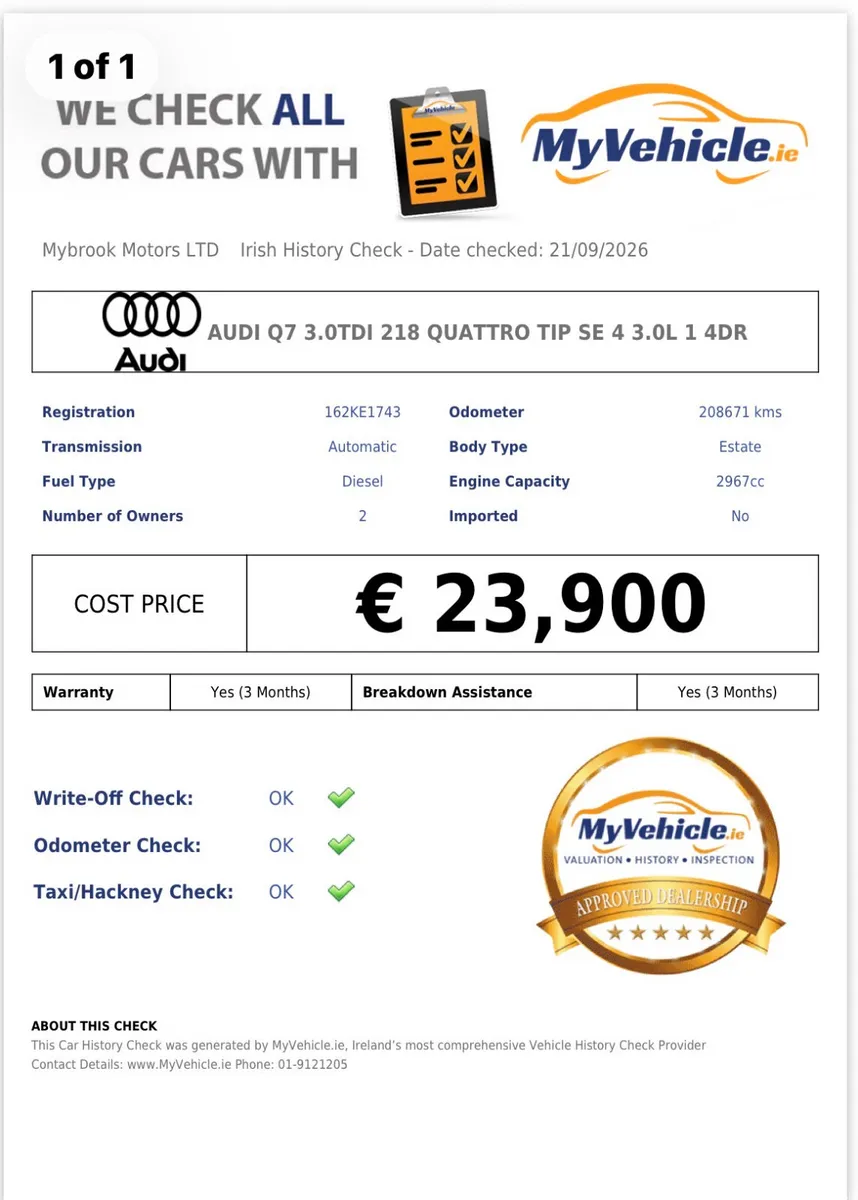 Audi Q7 SUV, Diesel, 2016, Black