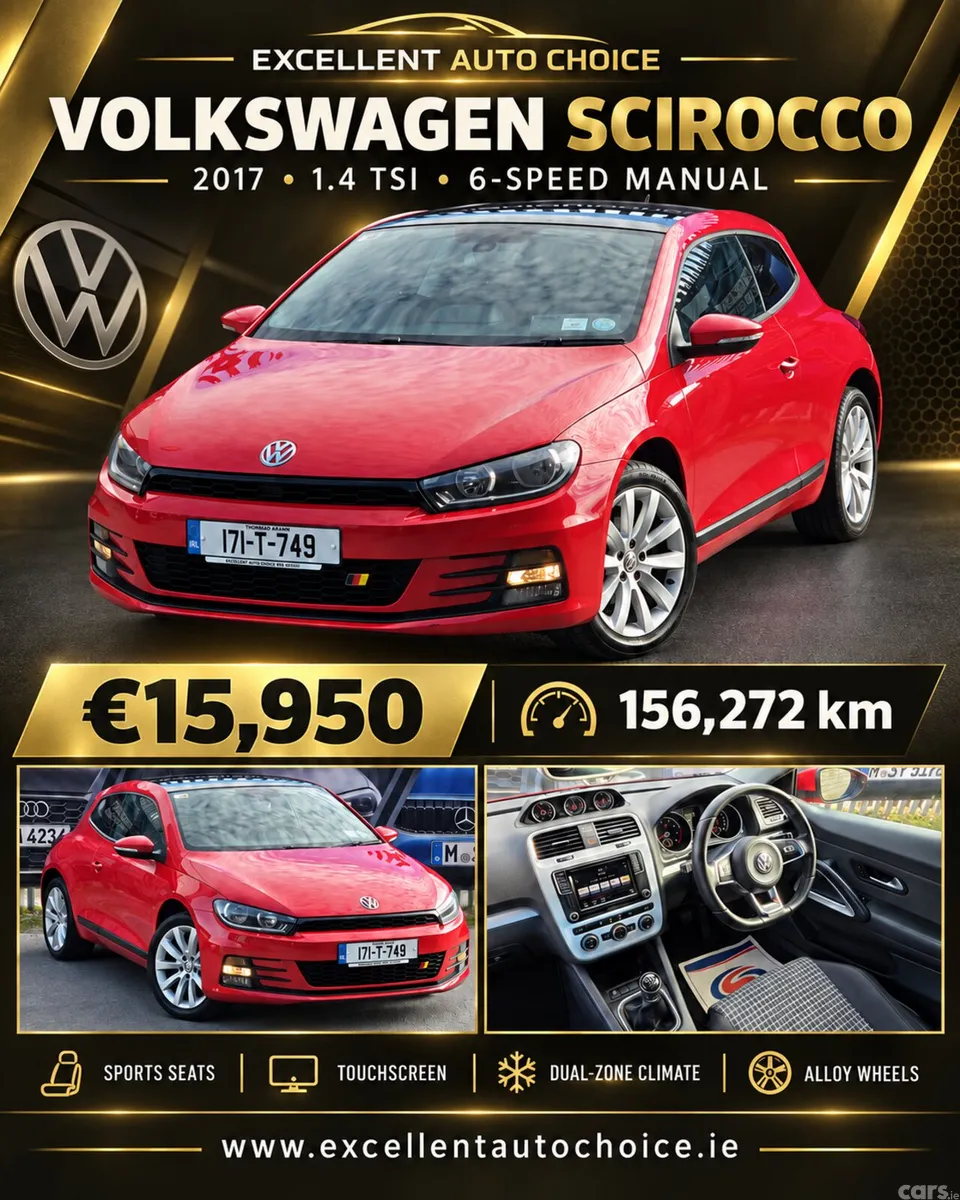 Volkswagen Scirocco Coupe, Petrol, 2017, Red
