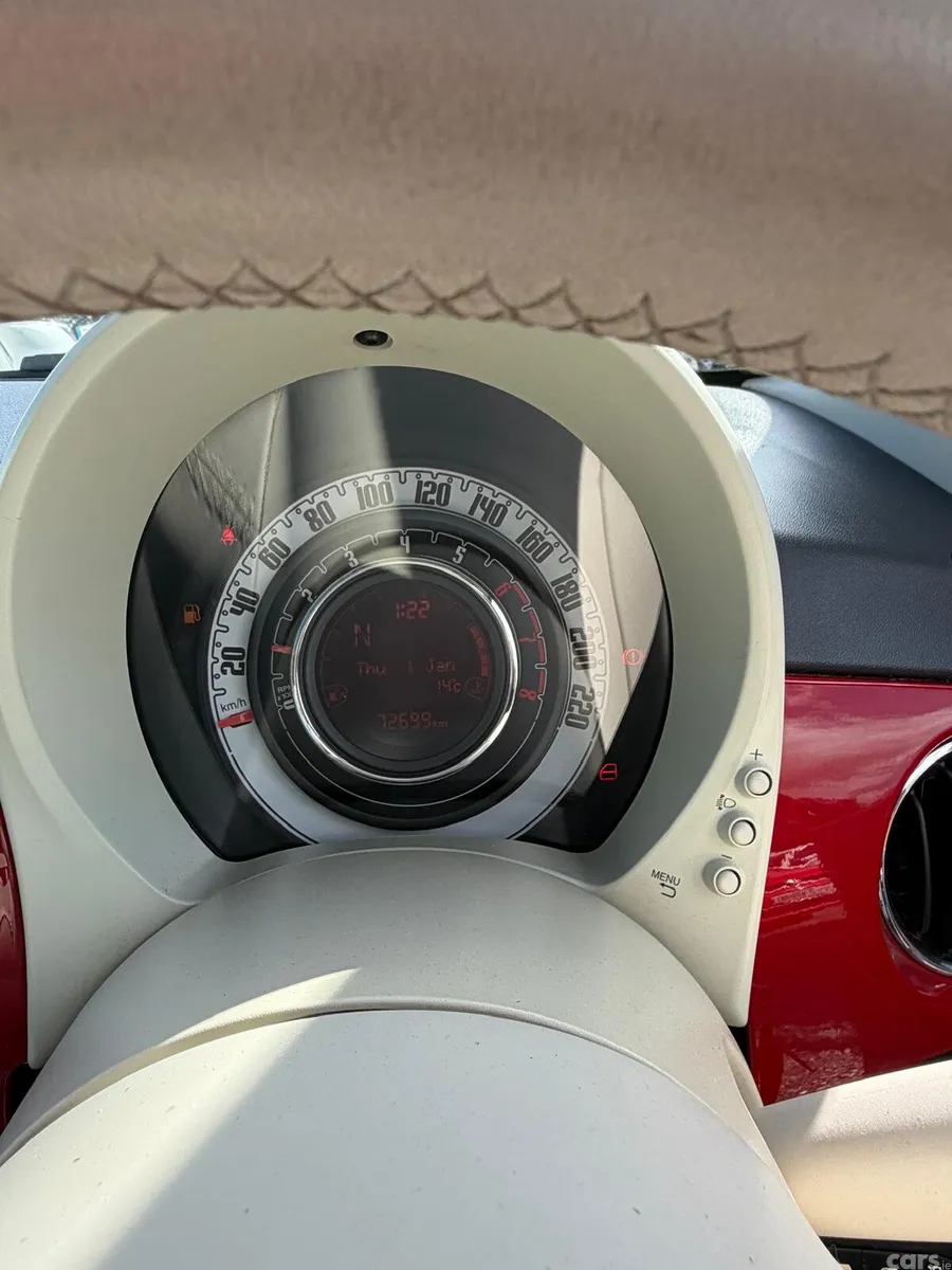 Fiat 500 Hatchback, Petrol, 2017, Red