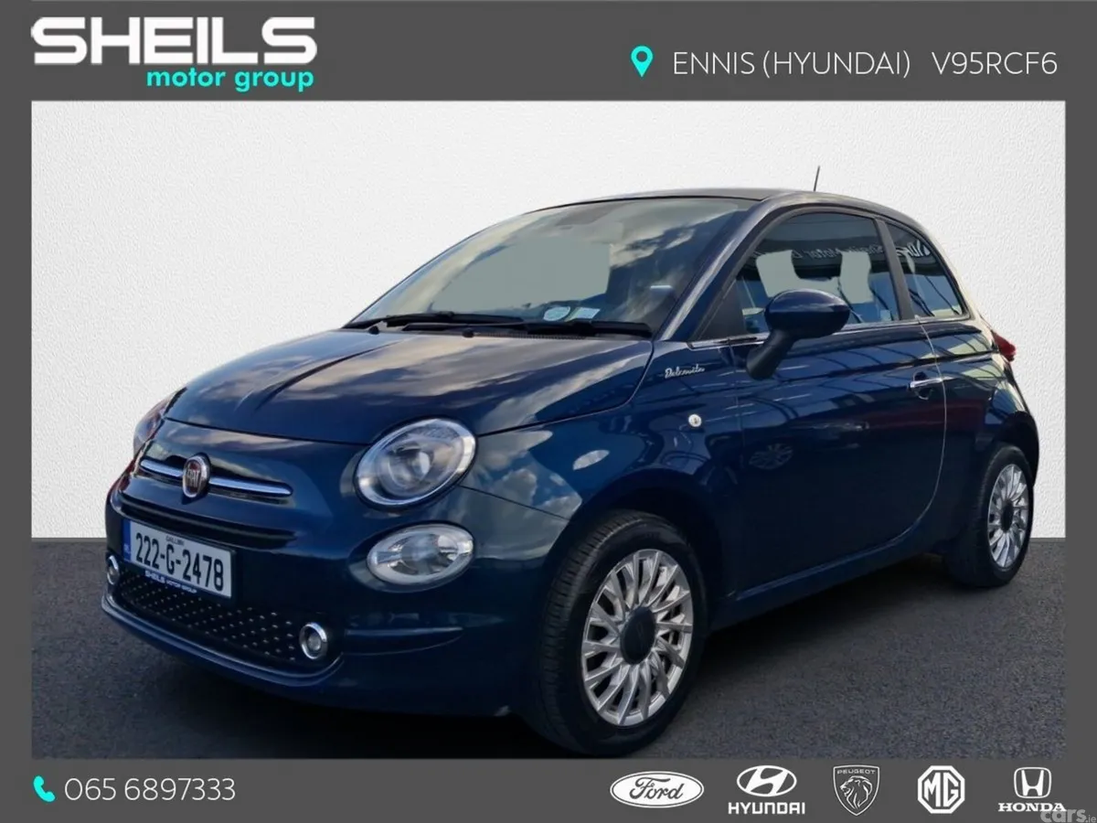 Fiat 500 Hatchback, Petrol, 2022, Blue
