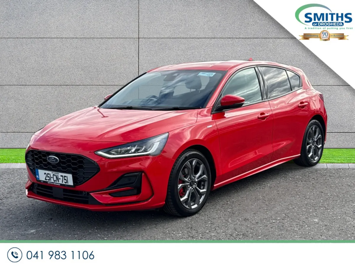 Ford Focus Hatchback, Petrol Hybrid, 2025, Red