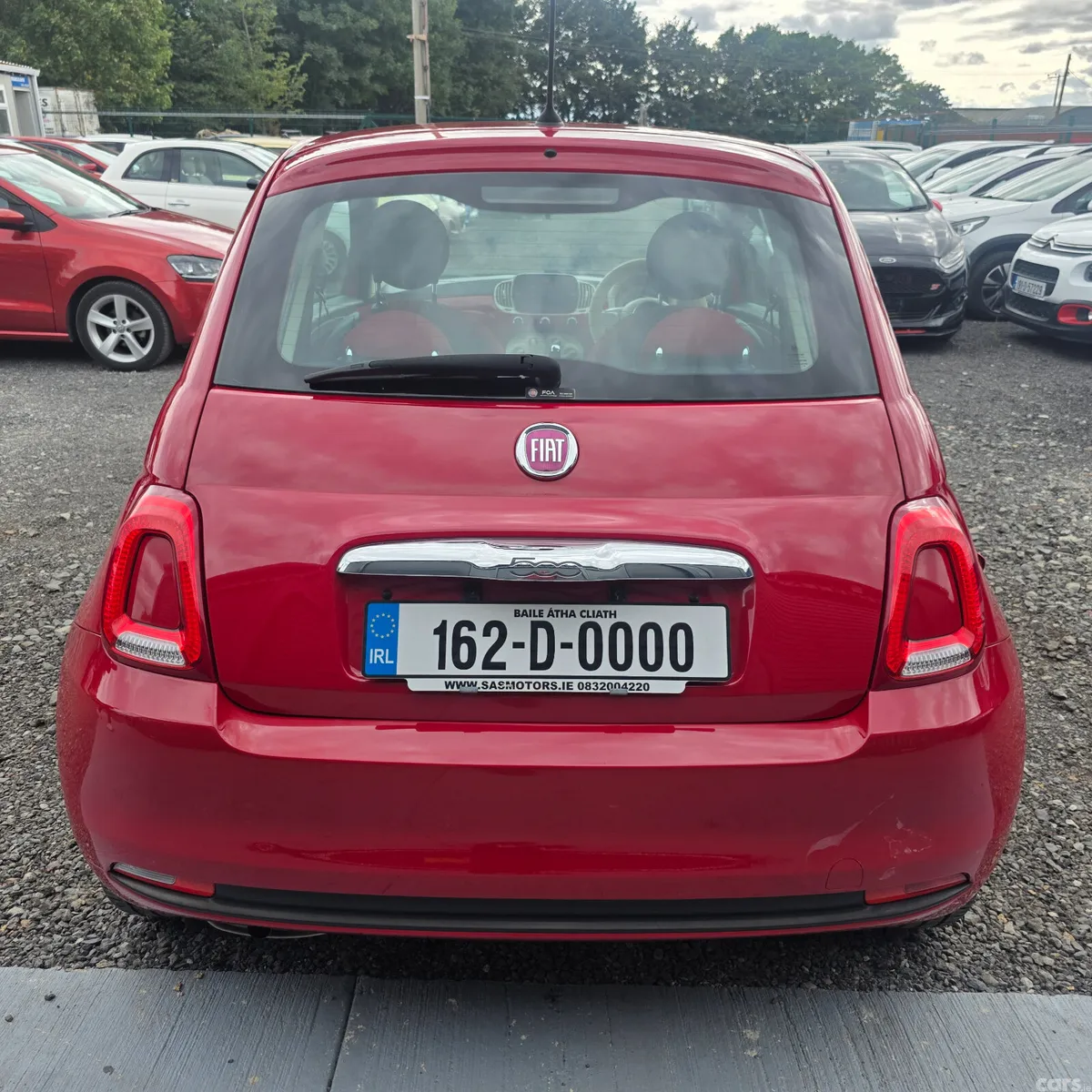 Fiat 500 Hatchback, Petrol, 2016, Red