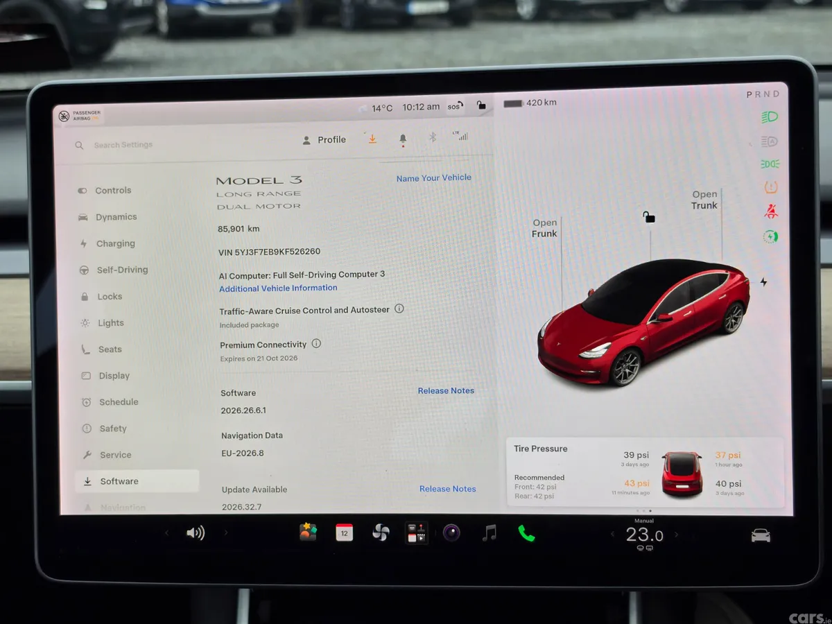 Tesla Model 3 Saloon, Electric, 2019, Red