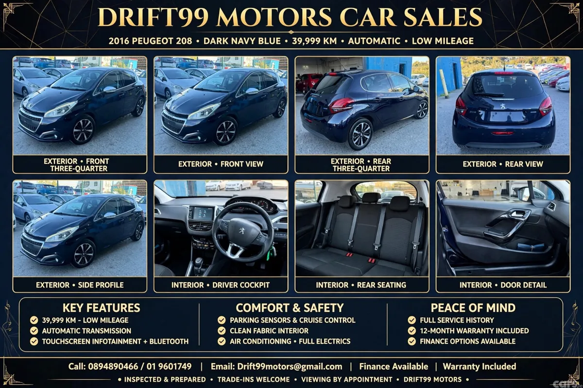 Peugeot 208 Hatchback, Petrol, 2017, Blue