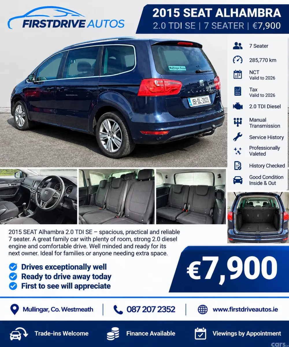 SEAT Alhambra MPV, Diesel, 2015, Blue
