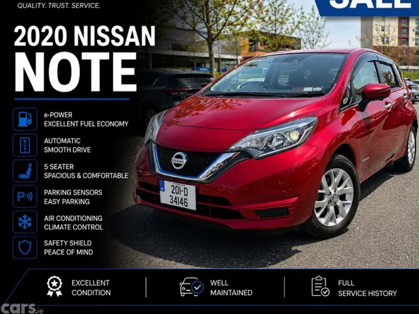Nissan Note Hatchback, Petrol Hybrid, 2020, Red