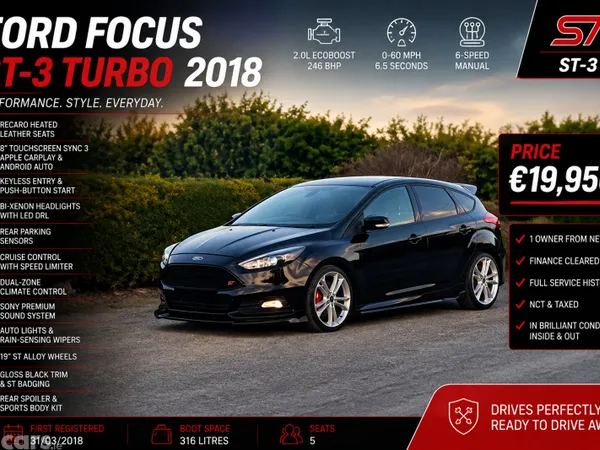 Ford Focus Hatchback, Petrol, 2018, Black