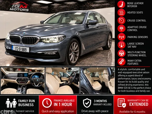 BMW 5-Series Saloon, Diesel, 2017, Grey