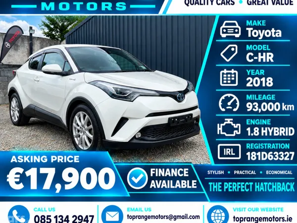 Toyota C-HR SUV, Petrol Hybrid, 2018, White