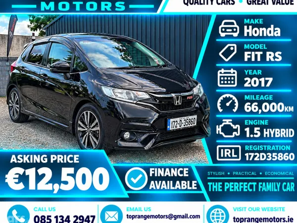 Honda Fit Hatchback, Petrol Hybrid, 2017, Black