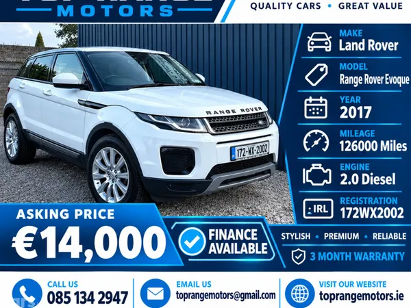 Land Rover Range Rover Evoque SUV, Diesel, 2017, White