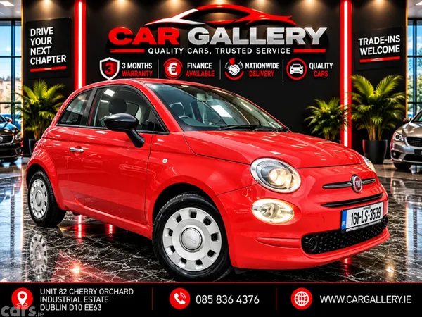 Fiat 500 Hatchback, Petrol, 2016, Pink