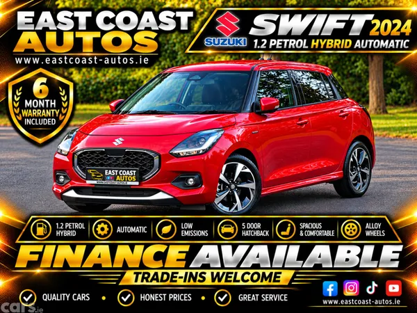 Suzuki Swift Hatchback, Petrol Hybrid, 2024, Red