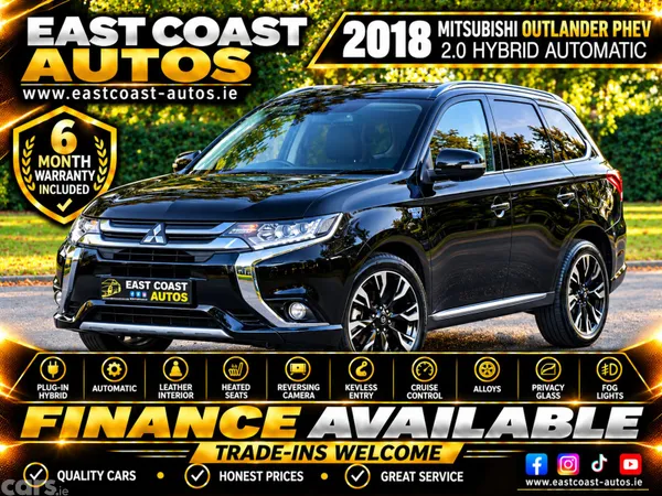 Mitsubishi Outlander SUV, Petrol Plug-in Hybrid, 2018, Black