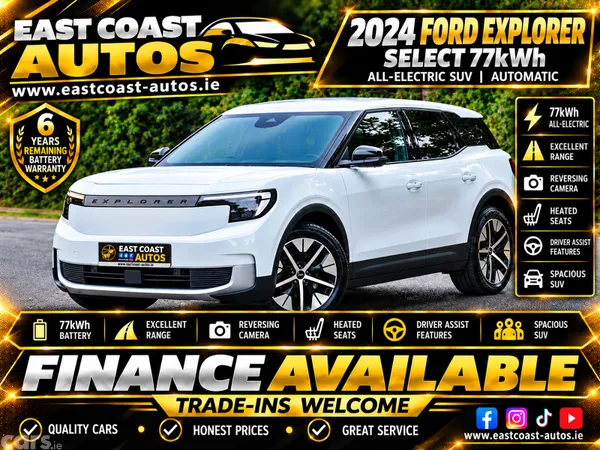 Ford Explorer SUV, Electric, 2024, White