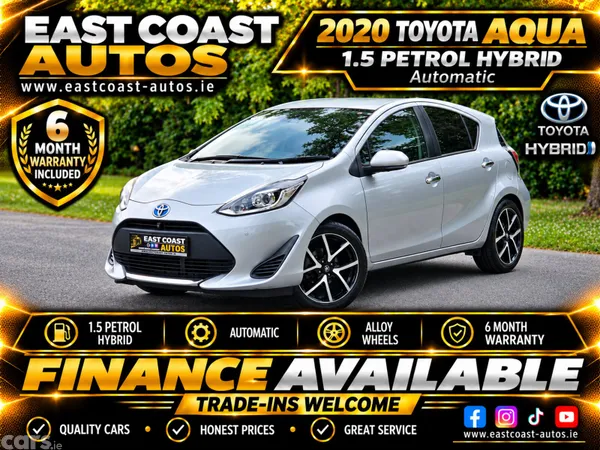 Toyota Aqua Hatchback, Petrol Hybrid, 2020, Silver