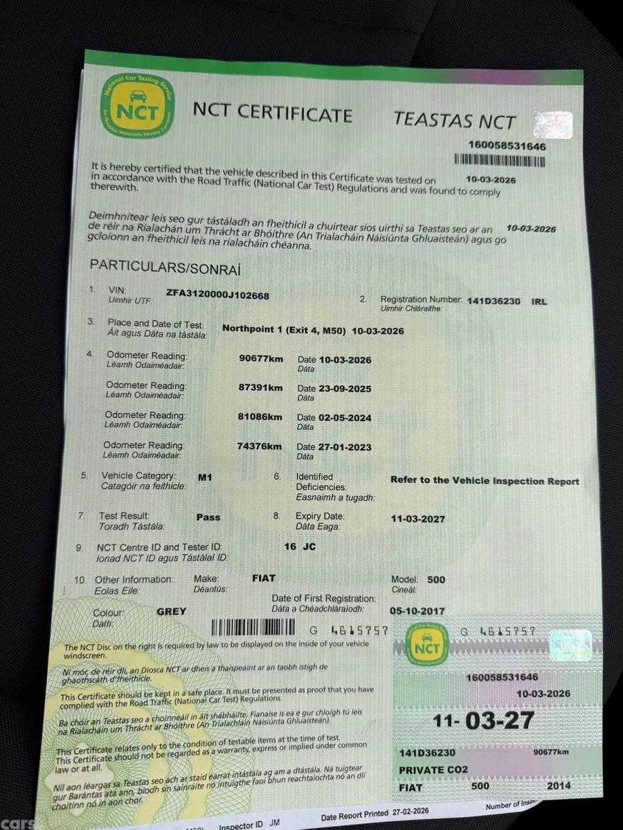 Fiat 500 Hatchback, Petrol, 2014, Grey